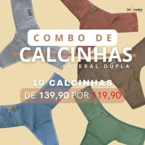 Kit 10 Calcinha Microfibra Conforto Alta de Pala Lateral Dupla Maria  Ref. 039 - Imagem 3