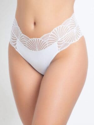 Kit 5 Calcinha Fio Dental Cós Alto Renda Ref. 4021