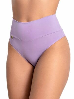 Kit C/5 Calcinha Fio Dental De Microfibra Cós Duplo Cintura Alta Modela Silhueta Culote Abdômen Ref. 9285KIT - Imagem 3