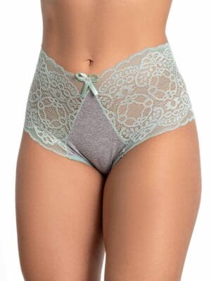 Kit 5 Calcinha De Algodão Cintura Alta de Pala Larga em Renda Ref. 9266KIT - Imagem 3