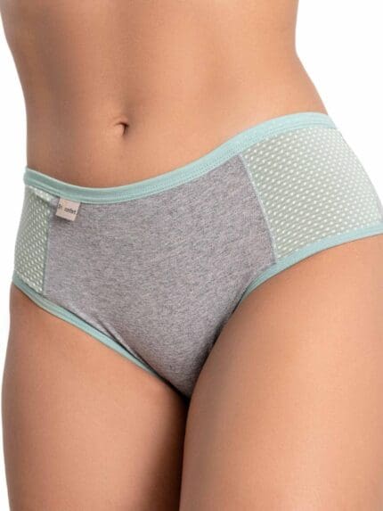 Calcinha de Algodão Cintura Alta Calcinha Calçola Conforto Detalhe Poá Ref. 9265