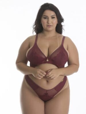 Conjunto Plus Size Sem Bojo Com Detalhe Em Tule e Renda Sensual Ref. 1073 - Imagem 7