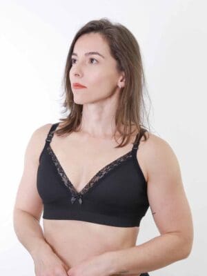 Sutiã Em Ribana Canelada Com Alças Reguláveis e Decote com Renda Ref. 9201 - Imagem 3