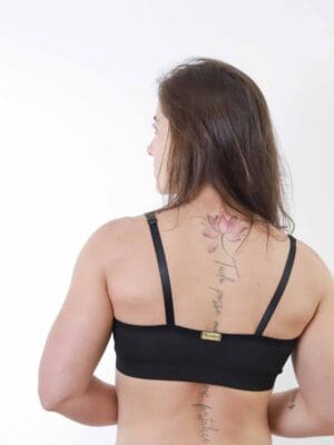 Sutiã Em Ribana Canelada Com Alças Reguláveis e Decote com Renda Ref. 9201 - Imagem 2