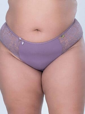 Calcinha Lisa Plus Size De Renda Com Microfibra Ref. 022 - Imagem 5