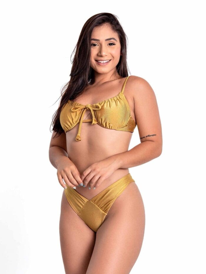 Biquíni Meia Taça e Tanga Asa Delta Cós Drapeado Ref. 253
