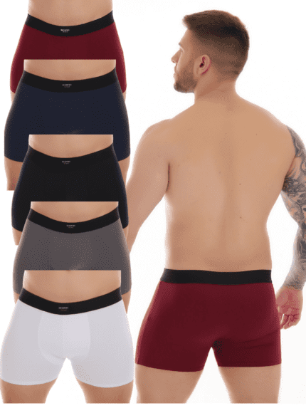 KIT C/5 Cueca Boxer Box Microfibra com Bojo Anatômico Frontal Ref. 9288KIT1