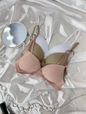 Kit 3 Sutiã Cor Mista Sutiã Sem Aro Soutien Com Bojo Espuma Confortável Soft Ref. 3022