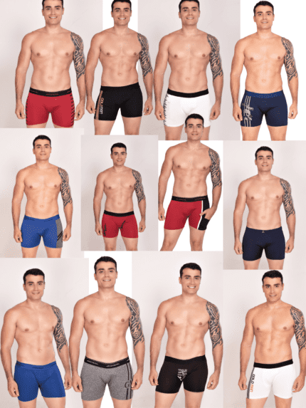 Kit C/5 Kit Cuecas Boxer Adulto De Microfibra Masculina Mistas Ref. 9314