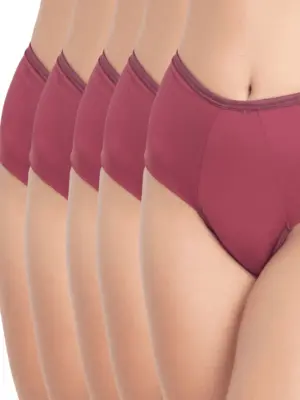 Kit C/5 Calcinha Cós Alto Microfibra Com Lateral Dupla Ref. 9005KIT