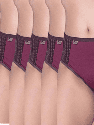 Kit C/5 Calcinha Cintura Alta Calcinha Senhora Calçola Conforto Detalhe Poá Ref. 063