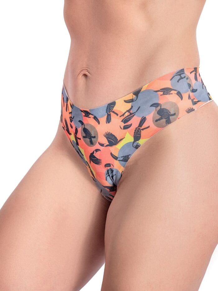 Kit C/6 Calcinhas Fio Dental Corte a Laser Estampada Ref.9317