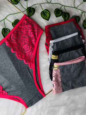 Kit C/5 Calcinhas Conforto Cintura Alta Calçola Senhora Creuza Ref. 080