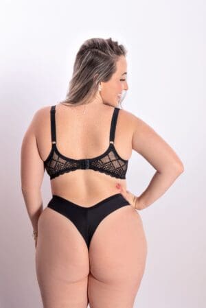 Conjunto Plus Size de Microfibra Com Bojo e Detalhe Em Renda Ref. 9290 - Imagem 2