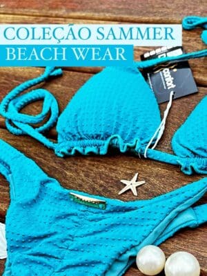 Biquíni Cortininha De Amarrar e Calcinha Empina Bumbum Tecido Dots Ref. 259 - Imagem 3