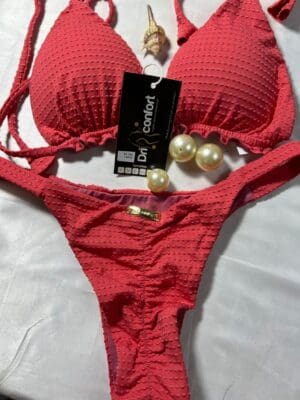 Biquíni Cortininha De Amarrar e Calcinha Empina Bumbum Tecido Dots Ref. 259 - Imagem 7