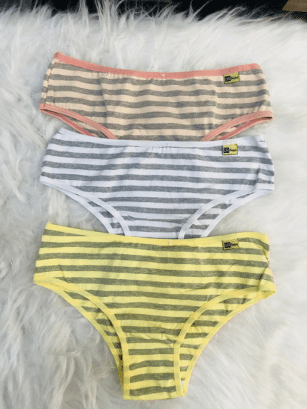 Kit Com 5 Tanga Lara De Algodão Listrada Ref.051